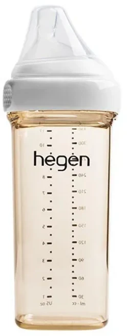 hégen 嬰兒奶瓶 偏心奶嘴設計 寬口徑易清洗 安全無毒材質, 象牙白單入, 1個
