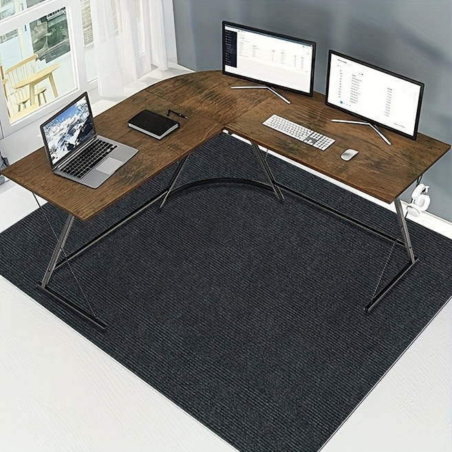 고내구성 미끄럼방지 하드바닥 보호 의자매트, 딥그레이, 1개