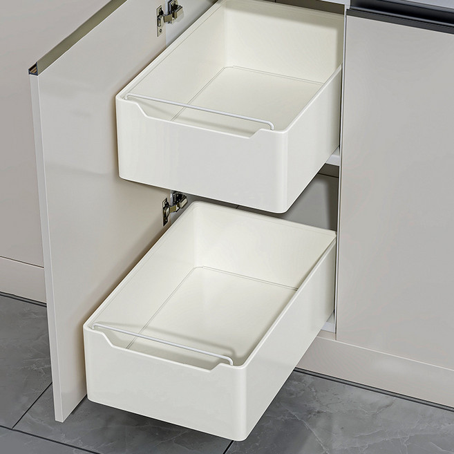무타공 싱크대 하부장 주방 슬라이딩 선반, 1개, 화이트