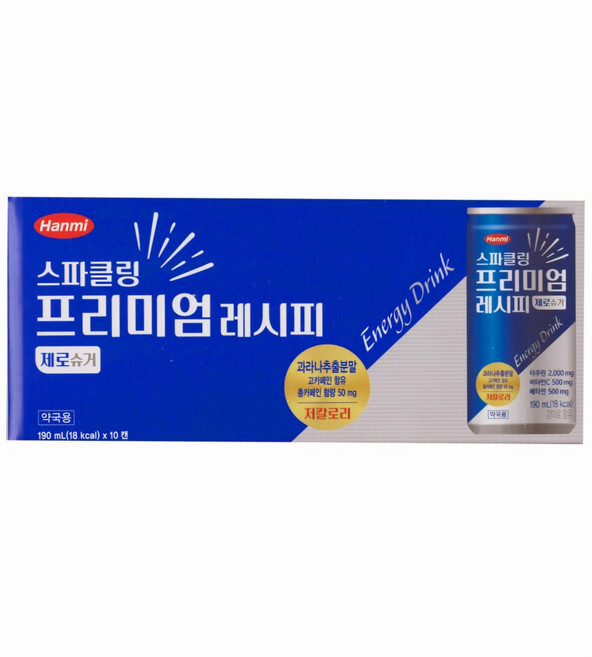 한미 스파클링 프리미엄레시피 제로슈거 [카페인], 10개, 190ml