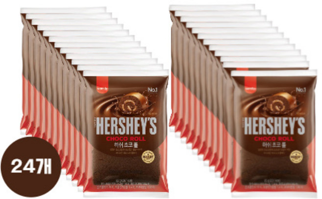 삼립빵 허쉬 초코롤케익(85g 12봉 1박스), 85g, 24개