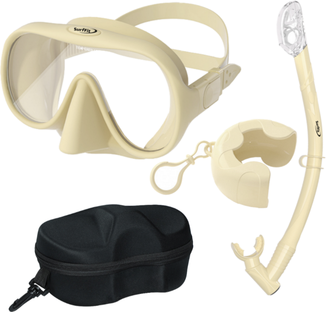 써핏 물유입차단 접이식 스노쿨링 세트, 버터크림