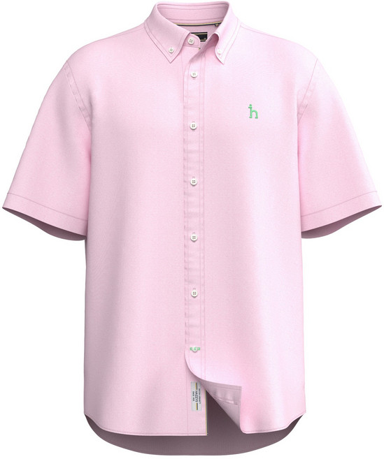 헤지스 남성용 아이코닉 옥스포드 솔리드 캐주얼 반팔셔츠