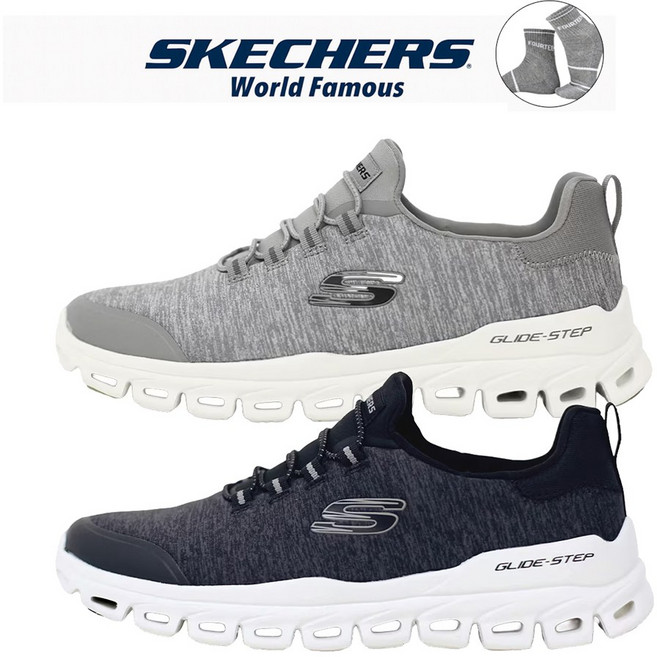 스케쳐스 손안대고 신는 남성 에어쿠션 메모리폼 슬립온 운동화 워킹화 양말세트