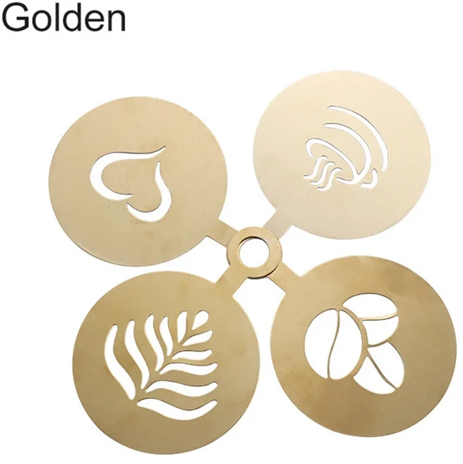 레스 스틸 커피 스텐실 라떼 카푸치노 장식 케이크 쿠키 스프 페인트 아트 베이킹 몰드 액세서리