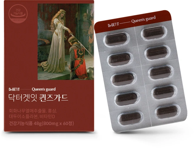 닥터겟잇 퀸즈 가드 회화나무열매추출물 홍삼 대두이소플라본 비타민D 여성 갱년기 영양제 1박스 60정 1개월분, 2개 - 쿠팡
