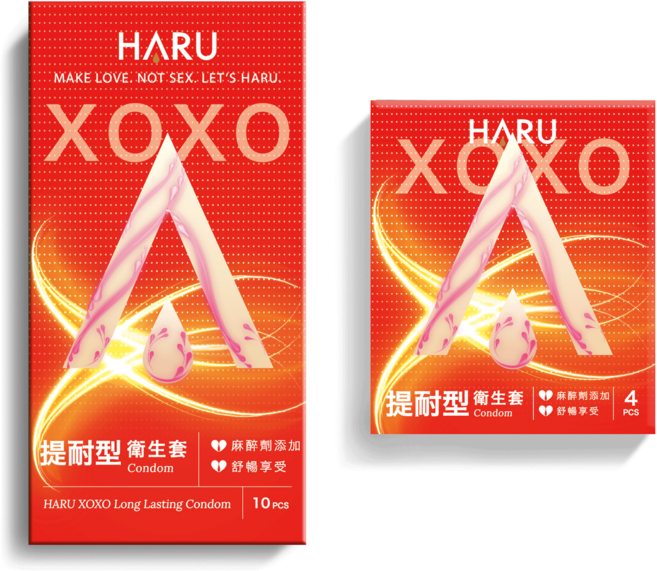 HARU XOXO 提耐型保險套 衛福部核准麻醉劑添加, 1個, 10個裝