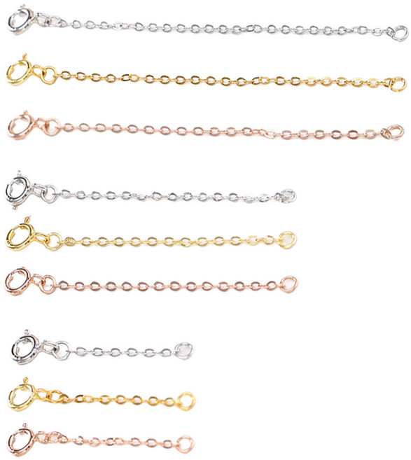 미채상점 925실버 연장 목걸이 체인 보조 길이 팔찌 발찌, 1개, 실버8CM