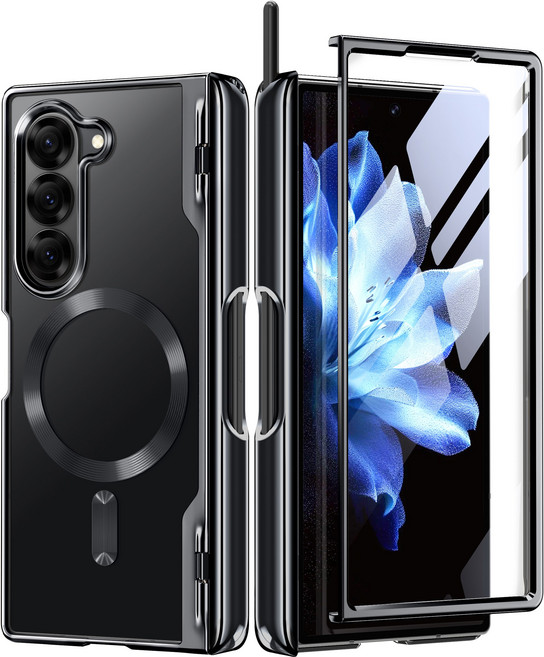 모보시 반투명 마그네틱 힌지보호 슬림 풀커버 휴대폰 케이스