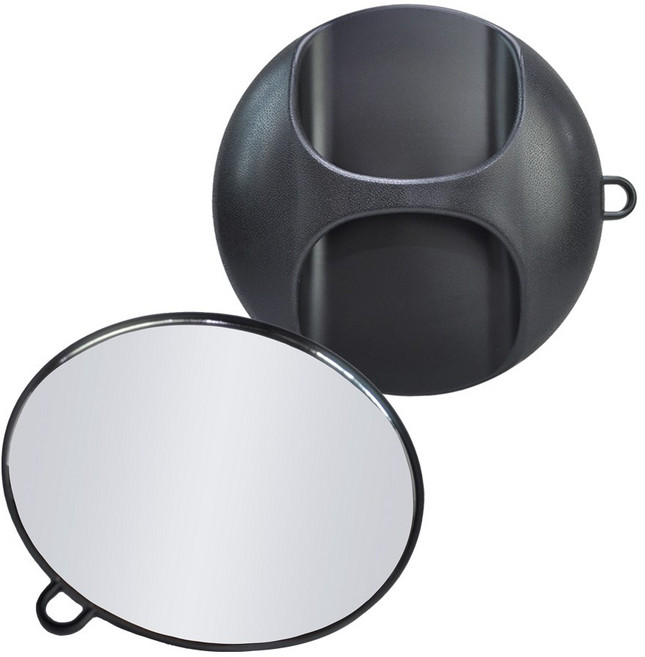 루시피 원형 뒷거울 (블랙)/미용실 거울/인경/후방거울/손거울, 블랙, 1개