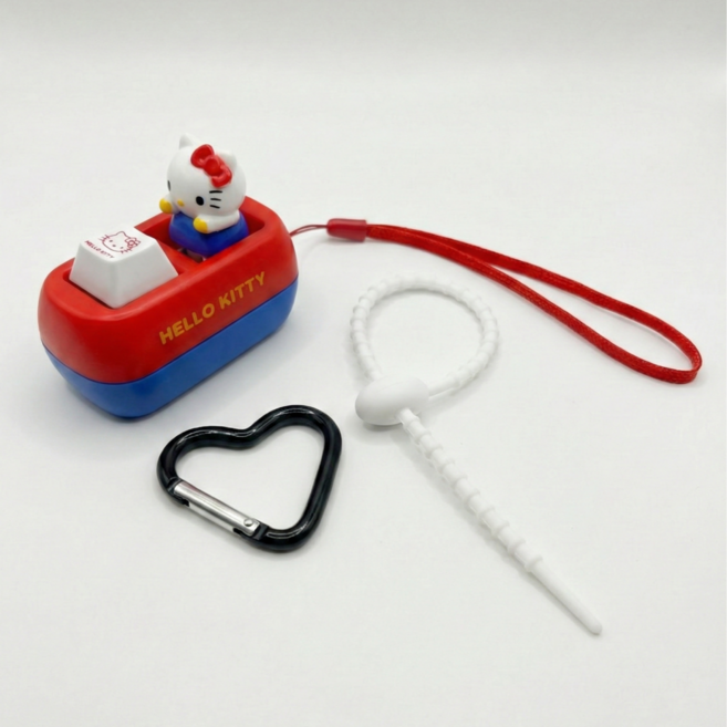 헬로키티 보트 클릭커 키링 3종 세트 하트 고리 실리콘 스트랩 가방고리