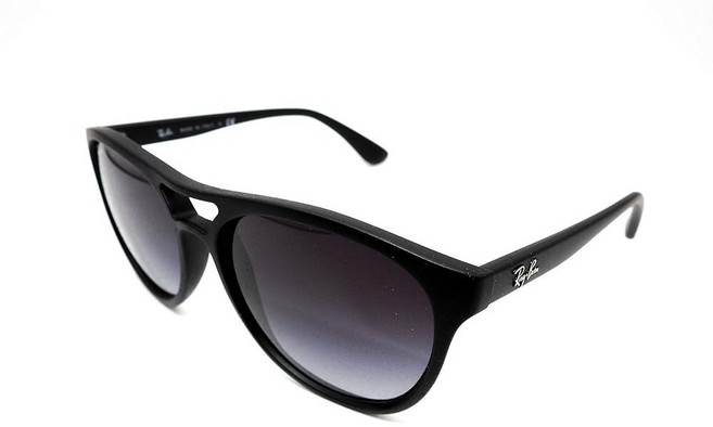Ray-Ban 남성용 RB4170 브래드 라운드 선글라스 고무 처리된 블랙