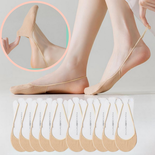 앨오앤지 여성 앞꿈치 순면 끈 덧신10컬레