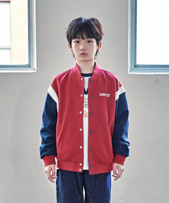 LEVIS KIDS LVC 리버서블 바시티 봄버 자켓 (주니어) 레드