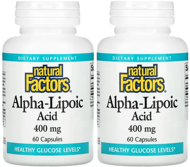 네추럴팩터스 알파리포산 400mg 캡슐 60정, 2팩 - 쿠팡