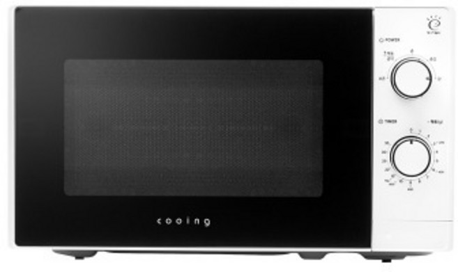 쿠잉 초절전20L 전자레인지 MM-M20W1 700w 고출력 듀얼다이얼 5단계모드 식품양 맞춤해동 3중안전차단 화이트-HBP