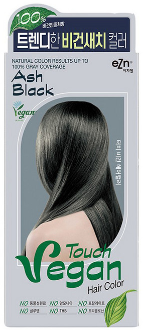 동성제약 이지엔 터치 비건 헤어컬러 염색약 60g 애쉬블랙, 1개