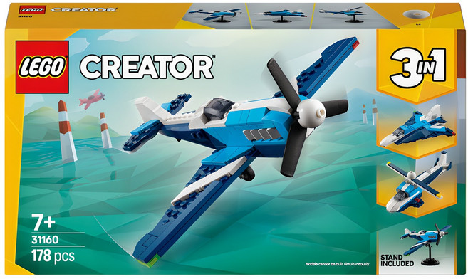 레고 크리에이터 31160 항공기 경주용 비행기, 혼합색상, 1개