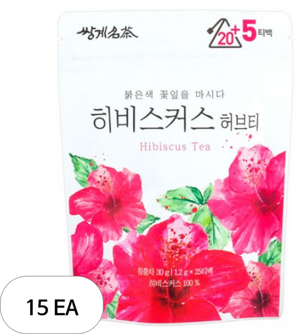 쌍계명차 히비스커스 허브티, 25개입, 15개, 1.2g