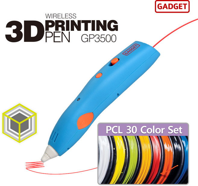 가제트 저온 3d펜 GP3500+5M PCL필라멘트 30색 세트, 단품