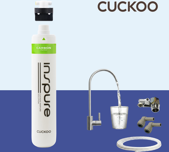 [쿠쿠본사제조 KC인증] 쿠쿠 언더싱크 직수 정수 필터 정수기 설치세트 에버퓨어 호환 (카본), 1번 CPPU-B1610C 자가설치