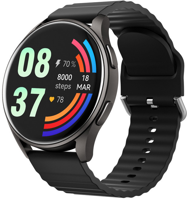 DAICOO 통화가능 GPS 블루투스 스마트워치 대화면 한글판 R6, GPS + 블루투스, 3.5cm, 블랙