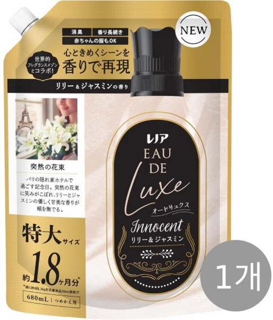 일본 레노아 오드럭스 이노센트 릴리 자스민향 섬유유연제 리필, 1개, 680ml