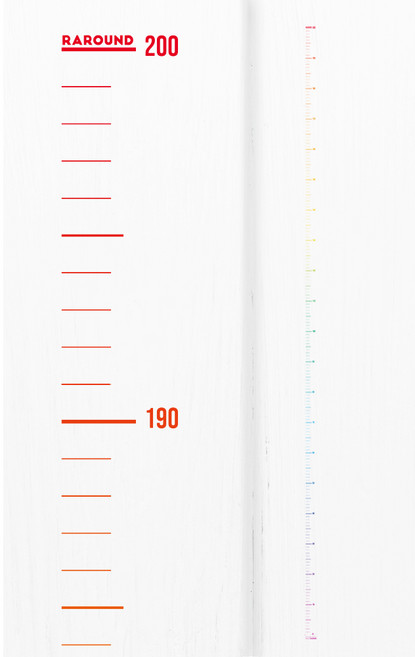 라라운드 자체제작 심플 키재기 스티커 200cm, 투명 레인보우