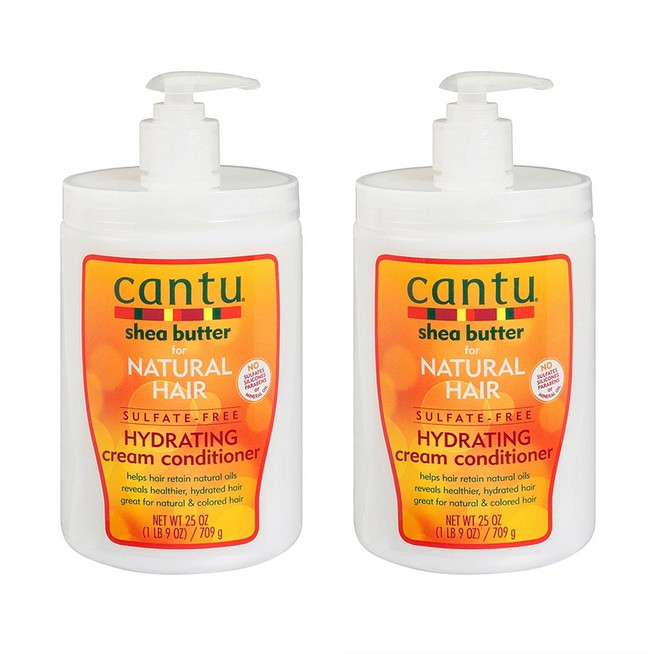 Cantu Shea Butter Hydrating Cream Conditioner 칸투 쉐어버터 하이드레이팅 크림 컨디셔너 709g 2팩, 2개
