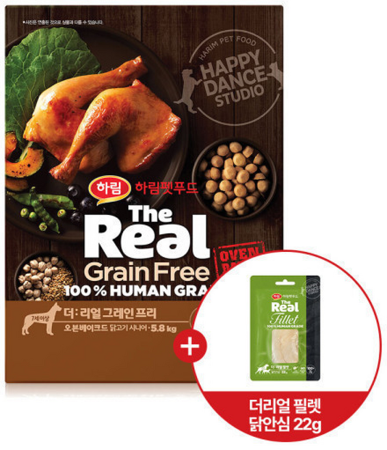 더리얼 그레인프리 오븐베이크드 닭고기 시니어 + 더리얼 필렛 닭안심, 1개, 5.8kg, 닭