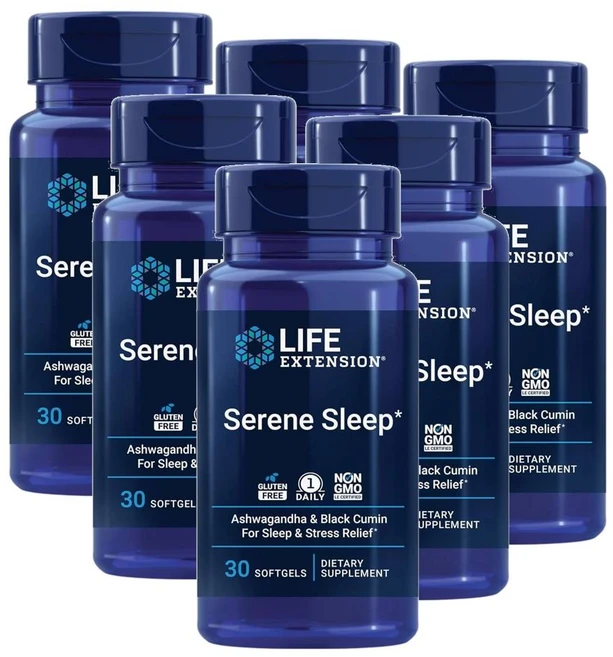 라이프 익스텐션 세렌 슬립 아슈와간다 블랙큐민 소프트젤 Life Extension Serene Sleep, 6개, 30정 - 쿠팡