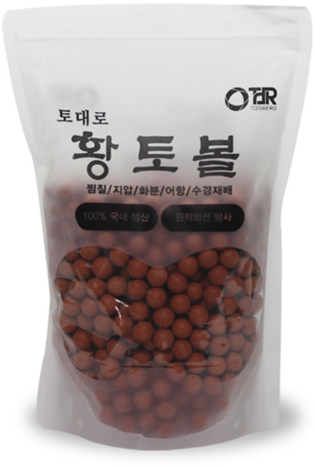 토대로 국내산 황토볼 12파이 12mm 12미리 1kg 3kg 찜질용 수경재배용 지압용 베개용 탈취용 방석용, 1개