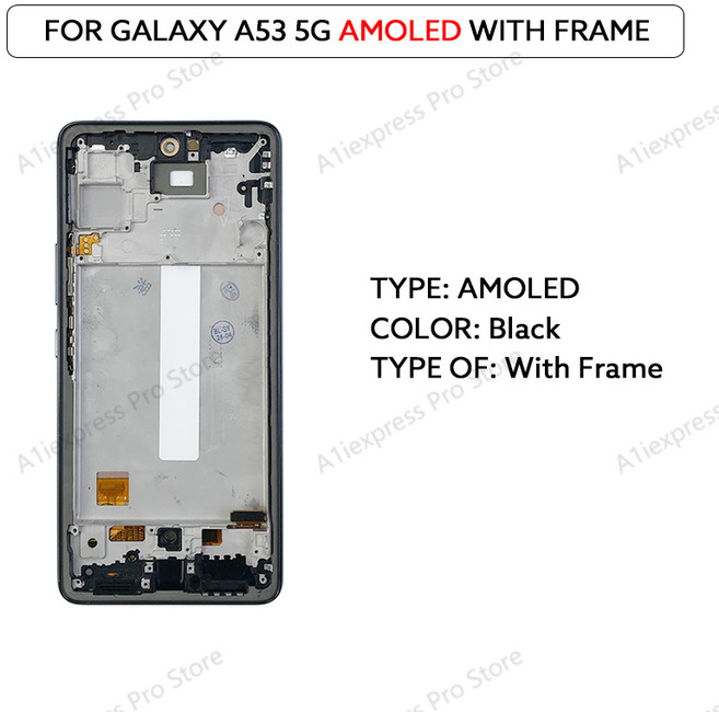 GEEKI 휴대폰 스마트폰 자가 수리 교체 부품 삼성 호환 갤럭시 A53 5G A536 LCD 디스플레이 용 AMOLED 프레임 터치 스크린 디지타이저 어셈블리 패널 A536B A, 01 CHINA, [01] AMOLED With Frame
