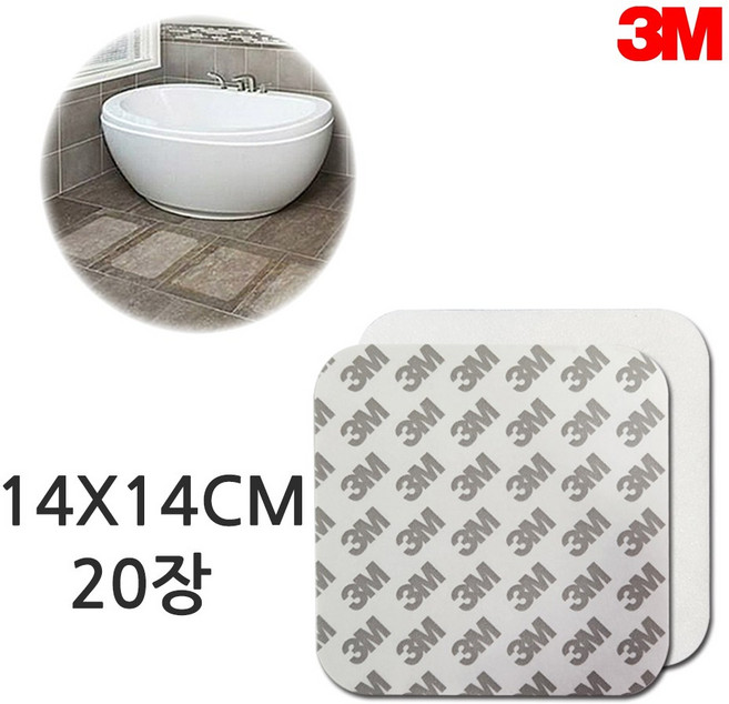 쓰리엠 SW 욕실타일용 투명 미끄럼방지 스티커, 20개