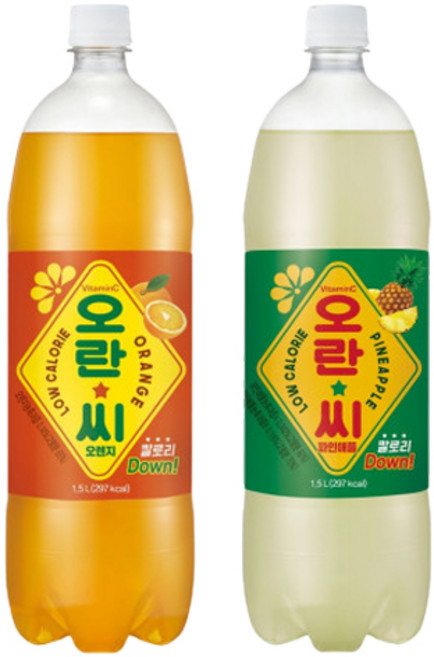 동아 오란씨 1.5L 오렌지2+파인애플2/총4개입/탄산음료/저칼로리/무료배송