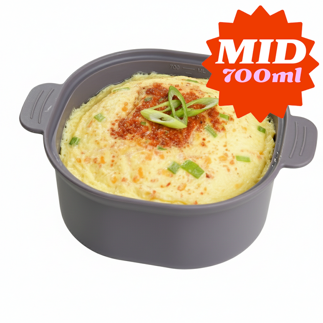 소노리떼 귀엽고 깜직한 국산 실리콘 계란찜기 사각 중형, 1개, 퍼플그레이