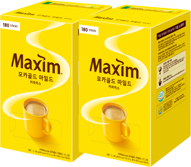 맥심 모카골드 마일드 커피믹스, 12g, 180개입, 2세트