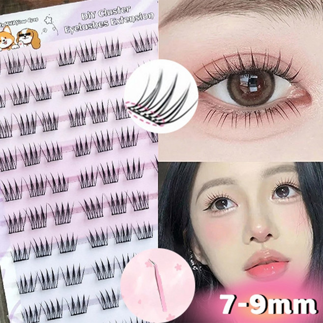 WHH 대용량 풀없이 붙이는 노글루 속눈썹 7-9mm, 1개, 블랙