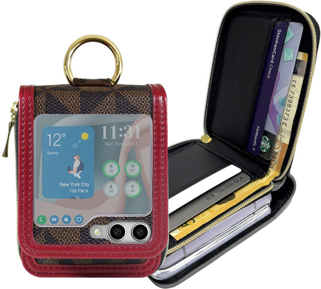 루에다 갤럭시 Z플립7 Z플립6 Z플립5 Z플립4 Z플립3 지퍼 지갑형 링 다이어리 케이스