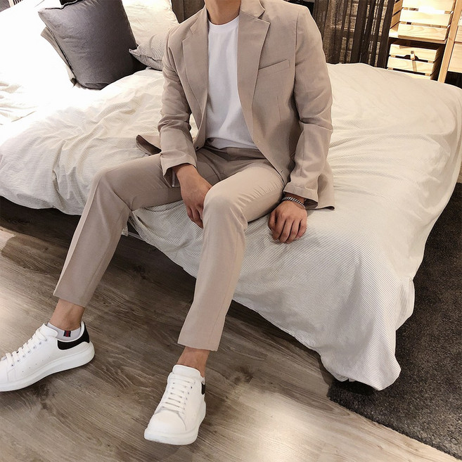 [S~4XL] 빅사이즈 라인좋은 남자 남성 여름 린넨 리넨 수트 정장 -6color