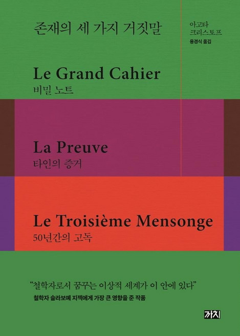 7위 - 존재의 세 가지 거짓말 (양장), 상품명
