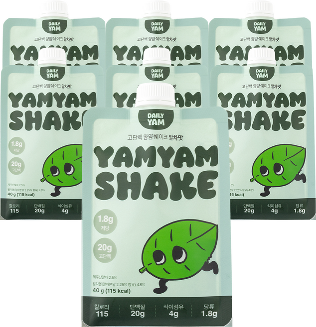 데일리얌 단백질 쉐이크 얌얌쉐이크 말차맛 1BOX 7개입, 7개, 40g