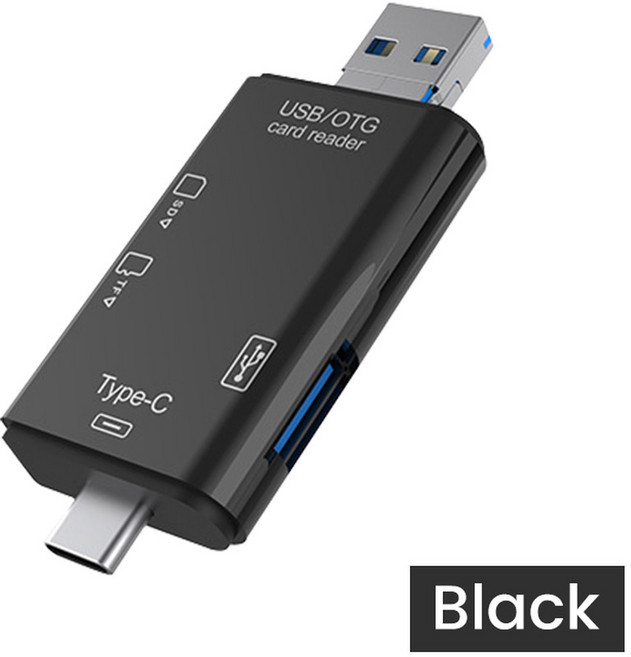 Elough-OTG SD TF 카드 리더기 480Mbps 고속 전송 어댑터 USB 플래시 드라이브 어댑터 타입 C USB2.0 마이크로 USB 카드 리더기, 없음