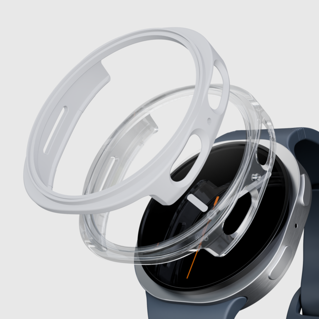 가꼬싶다 변색없는 하드커버 갤럭시 워치 케이스 2개입, 투명+화이트, 2개