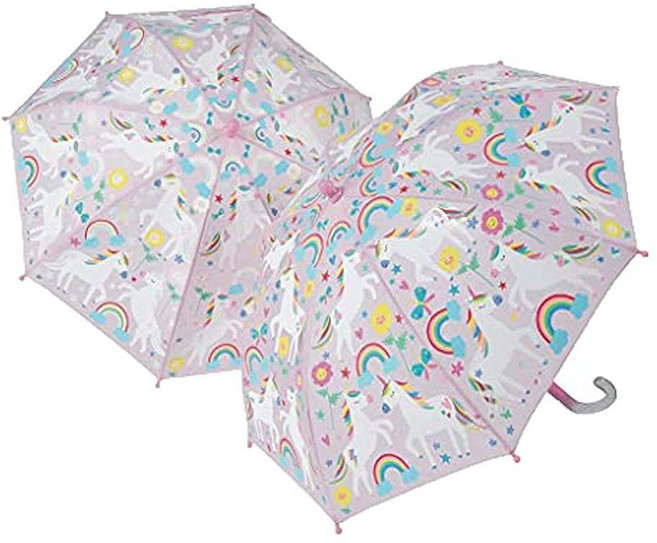 Floss & Rock 43P6402 무지개 유니콘 색상 변경 아동용 우산 지름 66cm(26인치)