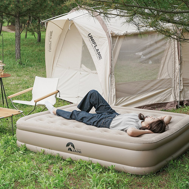 자니 에어매트 40cm 휴대용 캠핑 에어매트, 탄베이지