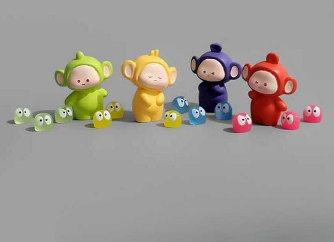 바오우룸 모니터꾸미기 인형 거치 귀여운 피규어 소품 악세사리 현관 자동차, 라라틴틴