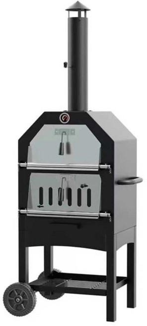 야외 피자 오븐 숯 바베큐 가정용 스토브 마당 글램핑 그릴, 피자 화덕 (방우 커버 장갑 포함), 1개