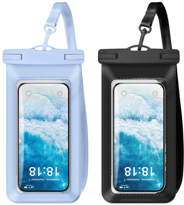 그레나 핸드폰 방수팩 1+1 대형 파스텔, 블루+블랙, 1세트