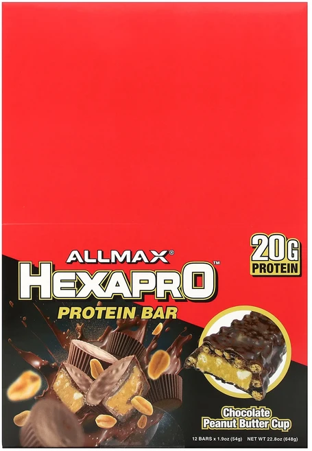 지금 곧 품절됩니다 ALLMAX Hexapro™ 프로틴바 초콜릿 땅콩버터컵 12개입 각 54g(1.9oz) 서둘러주시면 감사하겠습니다, ALLMAXHexapro프로틴바초콜릿땅콩버터컵12개입각, 54g - 쿠팡